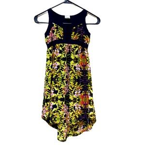 D signed floral high low dress